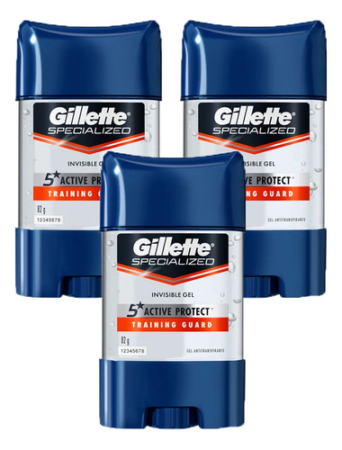 Desodorante Gillette Training Guard Gel X3 Unid