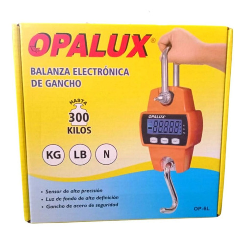 Balanza Colgante Opalux 300kg Digital Gancho Alta Precisión