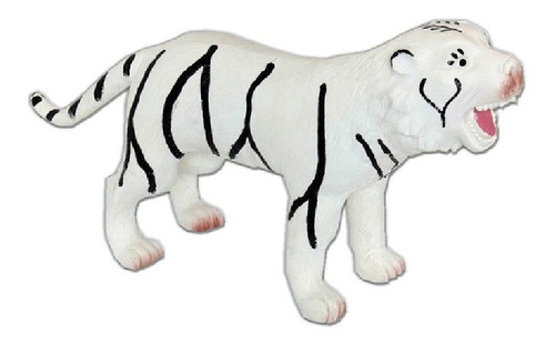 Brinquedo Boneco De Vinil Animais Selvagens Tigre Branco