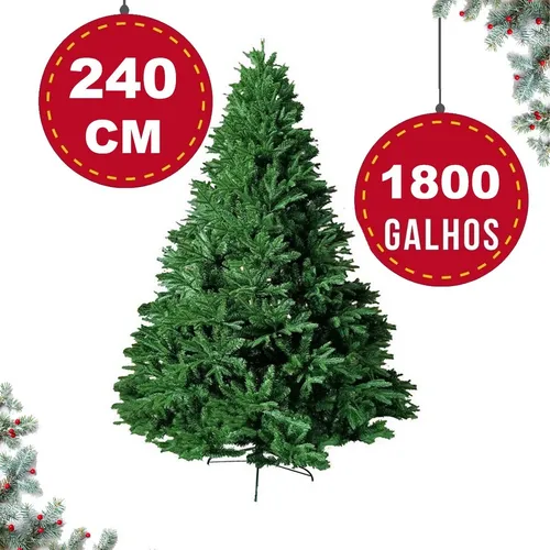 Árvore De Natal Grande Artificial 240 Cm De Altura Cheia