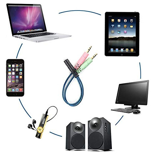 Cable Divisor De Auriculares Para Cualquier Computadora Port