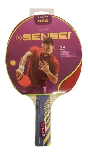 Paleta Ping Pong Tenis Mesa Sensei 3 Estrellas Plus