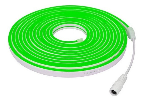 Tira Led Neon Verde 5m Cinta Flex 2835 12v 60w Lumicraft