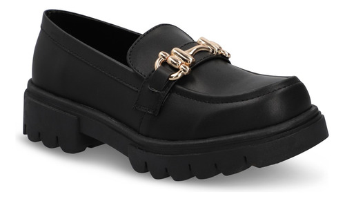 Mocasín Casual 4 Cm Dama Negro 761-08