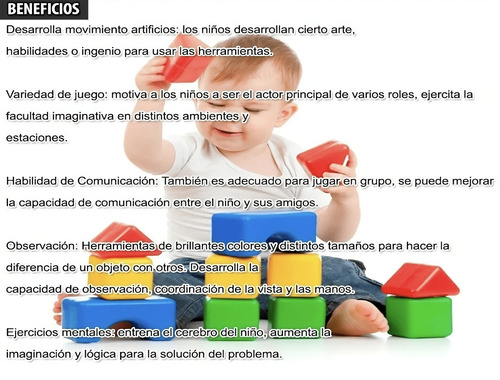 Imagen 5 de 8 de Caja Herramientas Grandes Colage Niños 16puLG 53pz Mod 41822