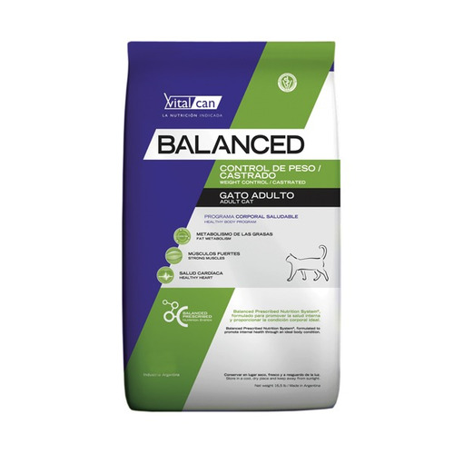 Vitalcan Balanced Gato Control Peso/castrado X 2 Kg