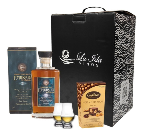 Whisky Embrujo De Granada + 2 Copas + Chocolate Caffarel