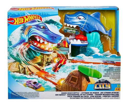 Pista Hot Wheels Batalla En La Playa Con Tiburon - Mattel