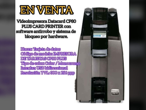 Impresora De Carnets Datacard Cp80 Plus