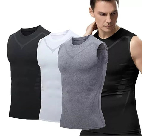 * Chaleco Moldeador 3x Camisas De Compresión Para Hombre