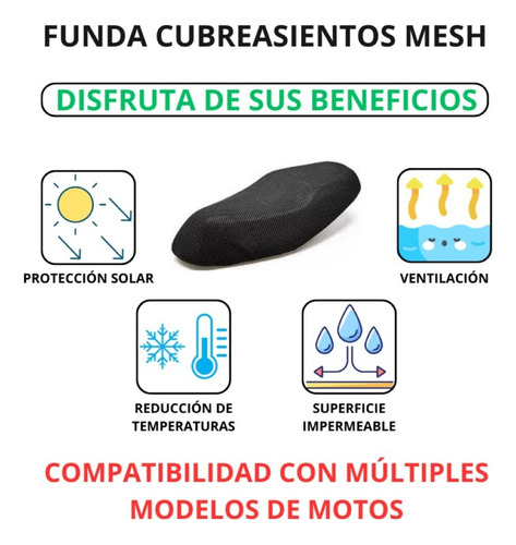 Cubreasiento Malla Mesh Protector Suzuki En125-2a Negro