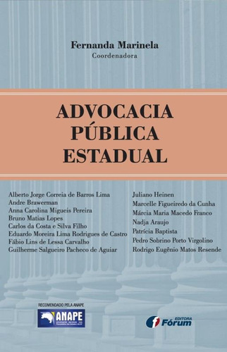 Advocacia pública estadual, de Marinela, Fernanda. Editora Fórum Ltda, capa mole em português, 2016