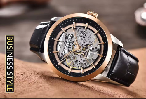 Reloj Mecánico Automático Pagani Design Pd-1638 Gold Black Negro Dorado Oscuro Dorado