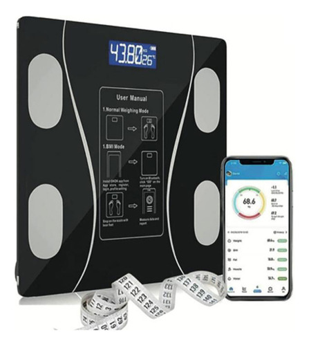 Balança Bioimpedancia Display Blutooth App Celular Imc