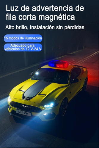 Torreta Led Ambar Tipo Patrulla Codigos Emergencia 16funcion Amarillo