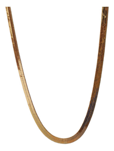 Cadena Planchada Espejo Collar 6mm 55cm Oro Laminado 18k Dorado