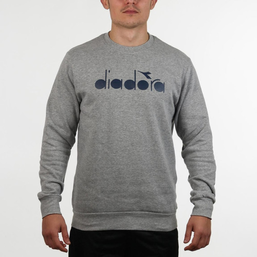 Diadora Men's Crew Sweater Print - Grey