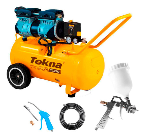 Compressor Ar 6,4 Pés 50 Litros Csp7050/50l Tekna Cor Amarelo 110v