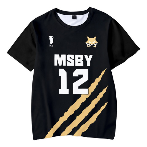 ¡¡haikyu!! Camiseta Con Estampado 3d Msby Black Jackal