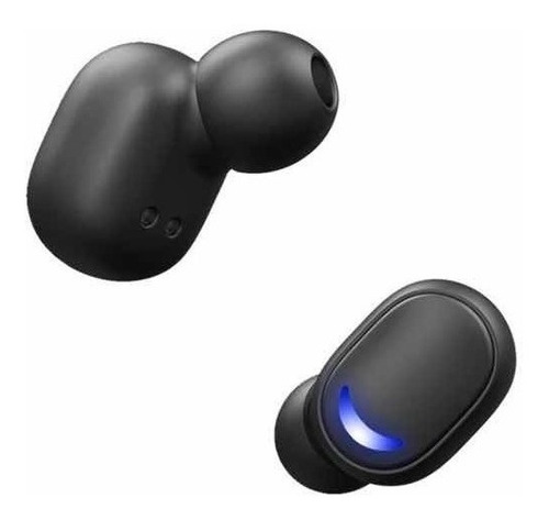 Fone de ouvido in-ear gamer sem fio E10 preto translúcido com luz LED