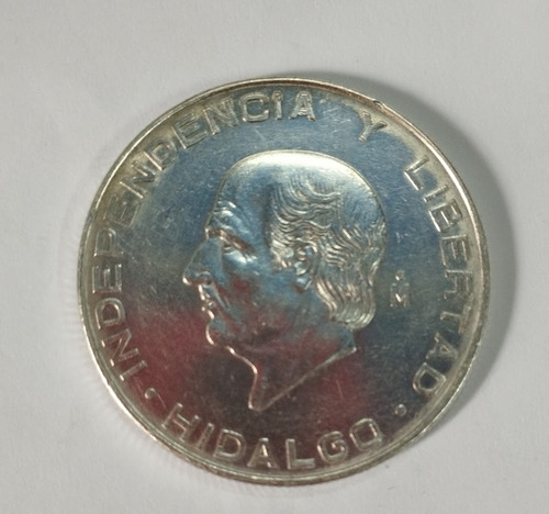 Moneda Hidalgo Cinco Pesos 1955 Plata Ley .720