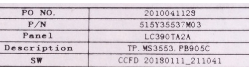 Main Fuente Insignia 515y35537m03 Tpms3553pb905 Ns39d310na19 (Usado)