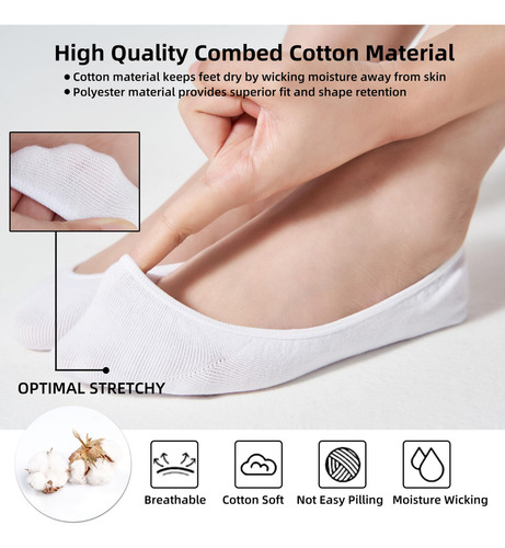 Calcetines Invisibles Para Mujer, 8 Pares,