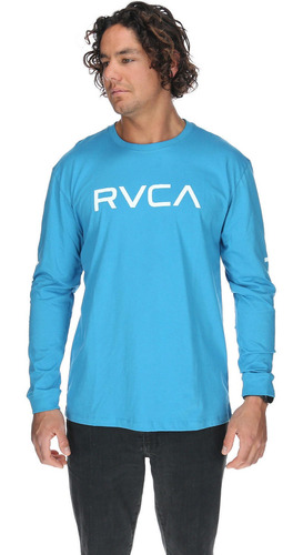 Polera M/c Hombre Big Rvca Ls Azul