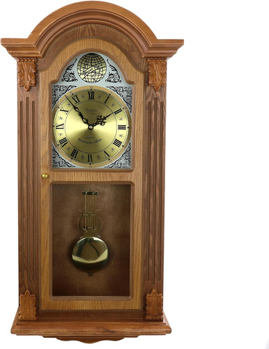 Bedford Clock Collection Reloj De Pared Con Péndulo De Roble