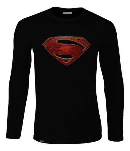 Camiseta Manga Larga Hombre Superman Logo Comic Serie Lbo2 