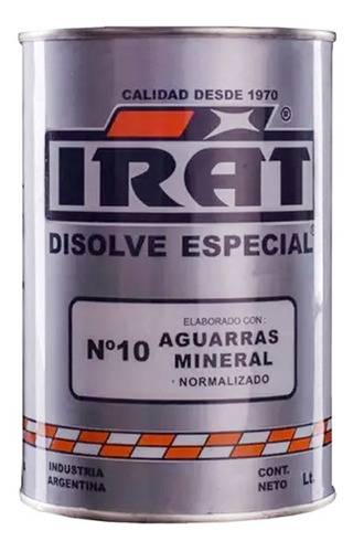 Diluyente Aguarras Irat 18 Lts N°10