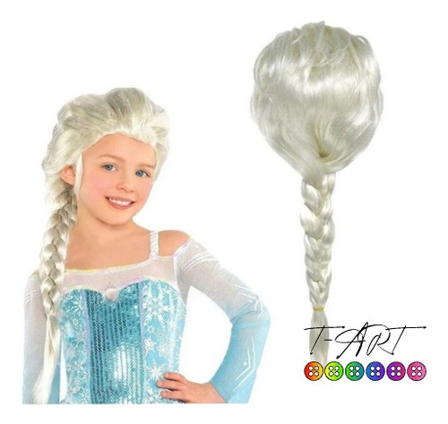 Peluca Elsa | Frozen 65cm De Larga T-art Niña-adulto