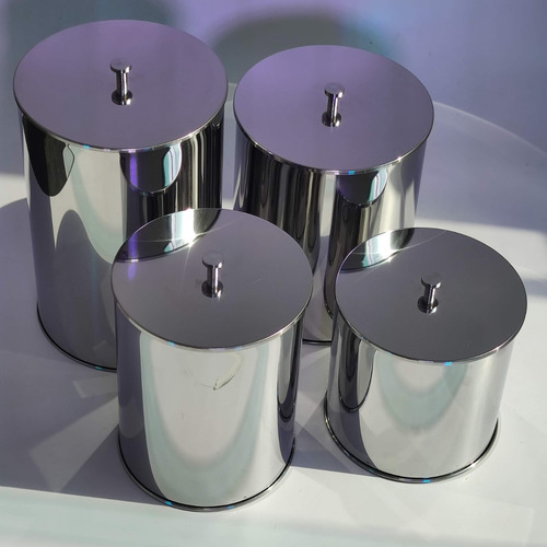 Lixeira Com Tampa De Inox 20x25 07 Litros