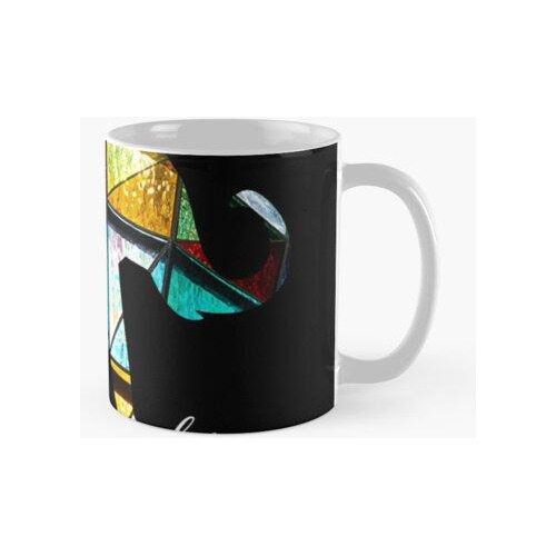 Taza Regalo Del Elefante Del Vitral Calidad Premium