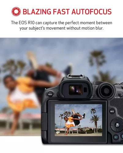 Canon EOS R10 RF-S18-1.772 in F4.5-6.3 es kit de lentes STM, cámara de  vlogging sin espejo, 24.2 MP, video 4K, procesador de imagen DIGIC X,  disparo