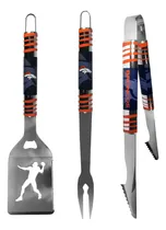 Comprar Kit Parrillero Juego Utensilios Denver Broncos Nfl Original