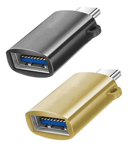 2 Piezas Usb 3.0 Hub Usb C Divisor Salida De Negro Y Oro