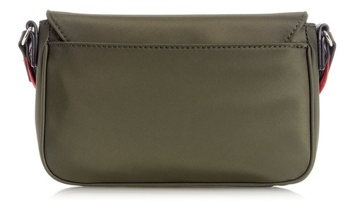 Bolsa Guess Carbondale Crossbody Flap Color Verde Para Mujer Acabado de los herrajes Niquel Color Verde olivo Diseño de la tela Liso
