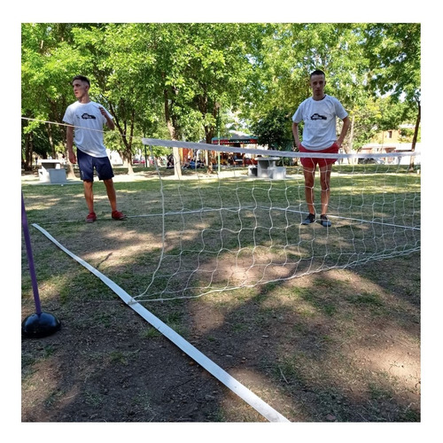 Imagen 3 de 7 de Set De Futbol Tenis Red Parantes Soga Estacas Playa Pasto