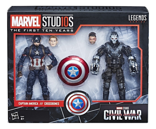 Boneco Marvel Legends 10 Anos Capitão América E Crossbones