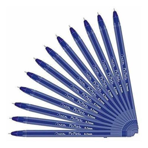 Bolígrafos - Azor Pin Point Blue Fine Point Writing Pens 0.7