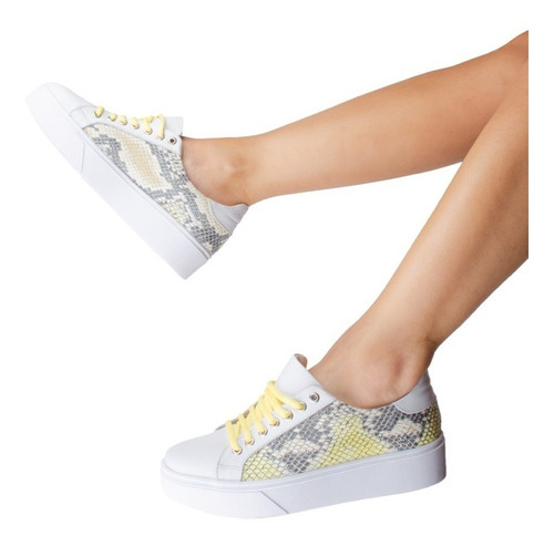 Imagen 6 de 8 de Zapatillas Cuero Con Plataforma Estampadas Mumis - Ferraro