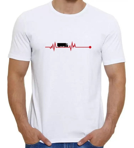 Imagem 2 de 6 de Camiseta Para Caminhoneiro - Batimento Coração Caminhão