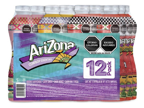 Bebida Jugo Arizona Surtido Frutal 12 Botellas De 591 Ml
