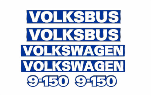 Kit Adesivo Emblema Resinado Volksbus 9-150 Cor Branco