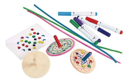 Peonzas Giratorias De Madera Colorations Diy, Juego De 24,..