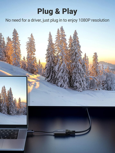 Ugreen Active Hdmi To Vga Adapter With 3.5mm Audio Jack H...