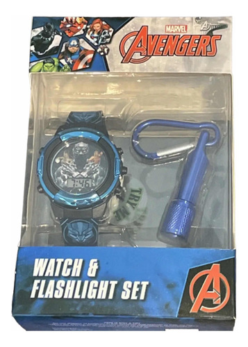 Reloj Juvenil Marvel Avengers Black Panther Con Linterna