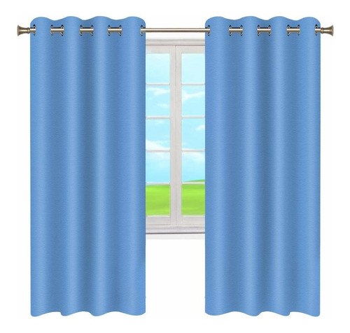 Sky Blue Blackout Curtains And Drapes  Room Darkening C...