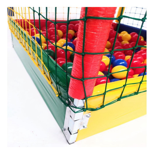 Piscina De Bolinhas Infantil Com Escorregador De 3 Degraus Cor Amarelo